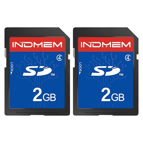 INDMEM 2 Pack SD Card 2GB Class 4 Flash Memory Card 2G SLC Stanard Secure Digital Cards (2PC)