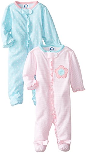 Gerber Baby Girls 2-Pack Sleep 'N Play, Flower, 0-3 Months