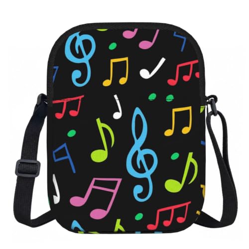 DOPKLNA Música, Bolsos cruzados con cremallera, bolsos de hombro informales para mujeres y hombres.