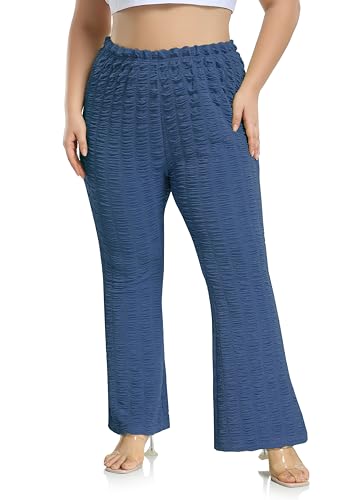 ZERDOCEAN Women's Plus Size Flare Leggings High-Waisted Bootcut Wide Leg Leggings Pants2