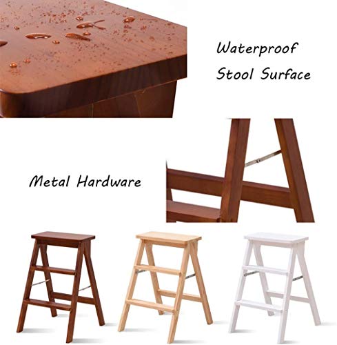 Taburete escalera infantil de madera para alcanzar lavabo del baño 5