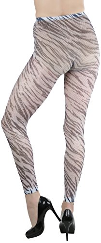 Image of ToBeInStyle Women's Footless Opaque Animal Zebra Tiger Tights Hosiery