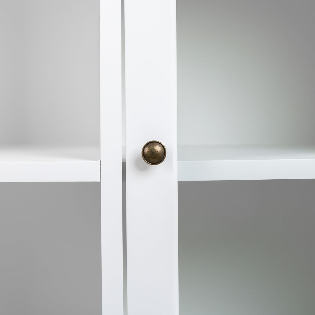 WANDERLUST DECO Vitrina de Madera Blanca 115x35x130.5