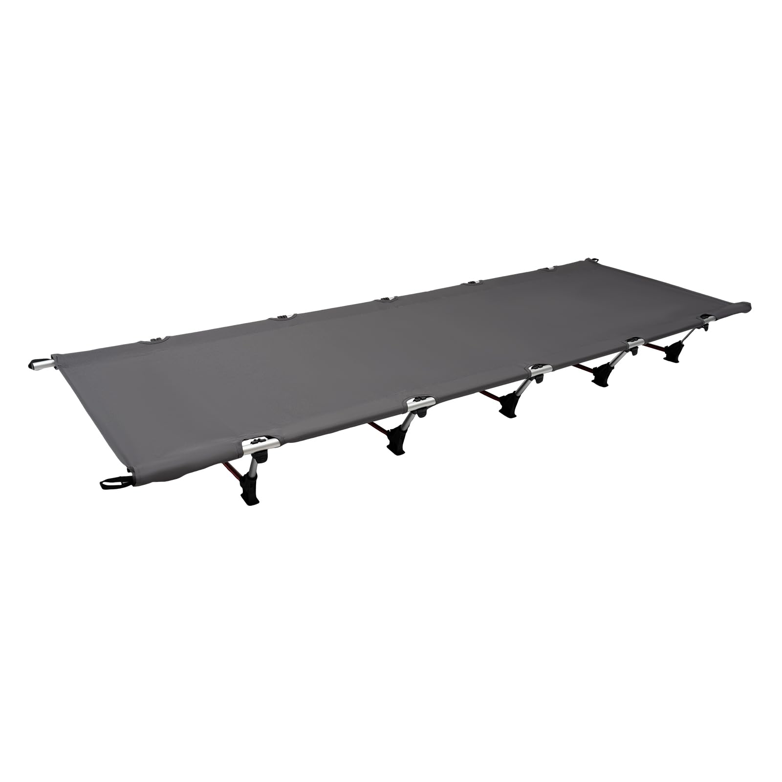 Cama de camping plegable, 4 niveles, ajustable, para camping, con bolsa de transporte, portátil, color gris