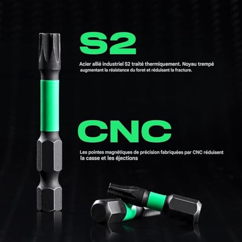 Bits magnétiques pour électricien avec set de perçage finition haute précision
