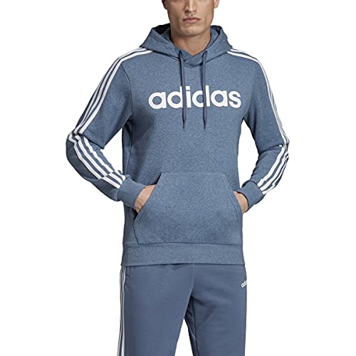 adidas Men's Essentials 3-Stripes Pullover Hoodie, Tech Ink, X-Small