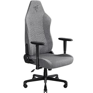 Razer Iskur V2 X - Basis-Gaming-Stuhl mit integrierter Lendenwirbelstütze (hochverdichtete Schaumstoffpolster, 2D-Armlehnen, weicher Stoff) Grau