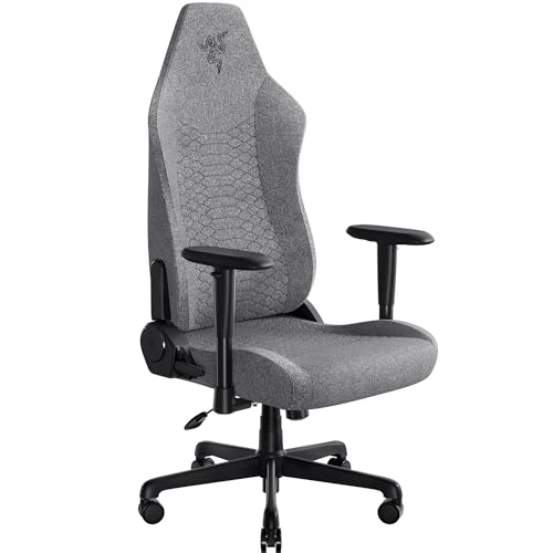 Razer Iskur V2 X Ergonomic Gaming Chair: Built-in Lumbar Support – Widened Seat – High Density Foam Cushions – Adjustable 152 Degree Recline – 2D Armrests – Plush Fabric Finish – Light Gray Edition