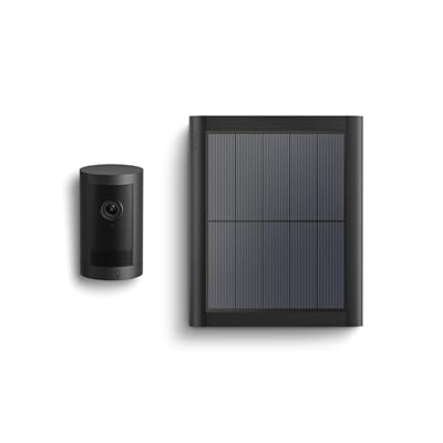 Introducing Ring Outdoor Cam Plus, Solar — Wide-Angle 2K Video with Ring Vision, Low-Light Sight for full-color night vision, Mounting Versatility, Black