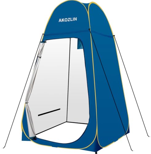 Image of AKOZLIN Portable Pop Up Shower Tent Instant Privacy Dressing Changing Shelter Outdoor Shower Room Camp Toilet Tent 74.8 inch High