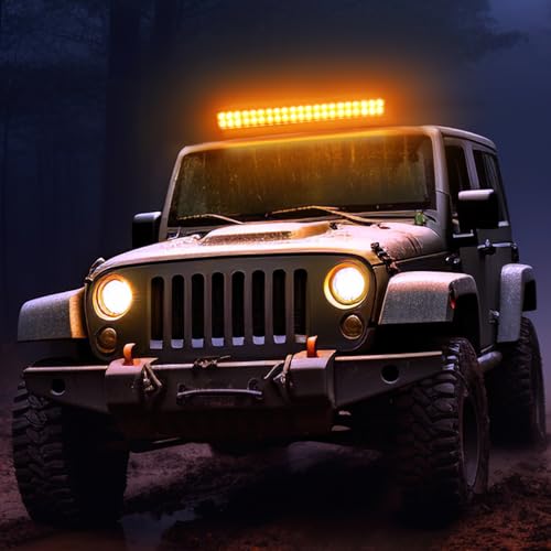 Image of Nilight LED Light Bar 20 Inch 126W Spot Flood Combo Amber Beam