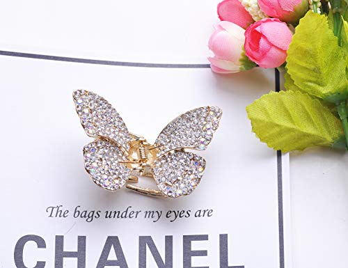 Multi-Color Crystal Rhinestones Butterfly Hair Claw Clip #TOP3