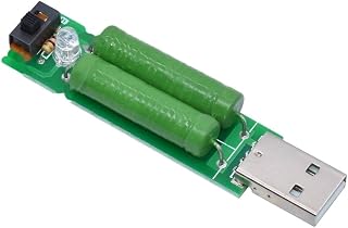 USB Port Mini Discharge Load Resistor Digital Current Voltage Meter Tester 2A 1A with Switch 1A Green Led 2A Red Led