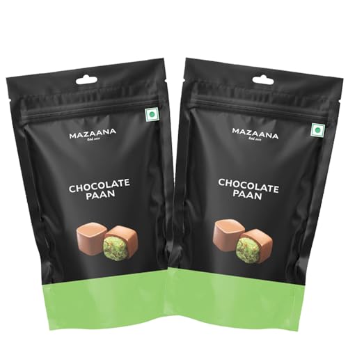 Image of Mazaana Chocolate Paan 80g | Real Paan | Mouth Freshner | Pure Chocolate, No Compound | Enrobed in Fine Dark Chocolate | (2)