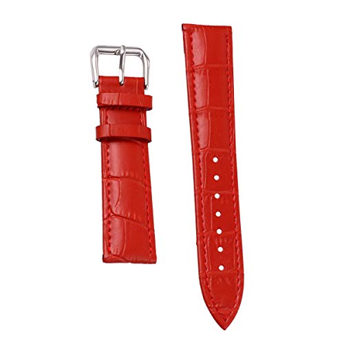 Watch Replacement Band 12MM Women Leather Watch Band Fashion Wrist Watch Belt Watch Accessories Watch Replacement Strap (Red)