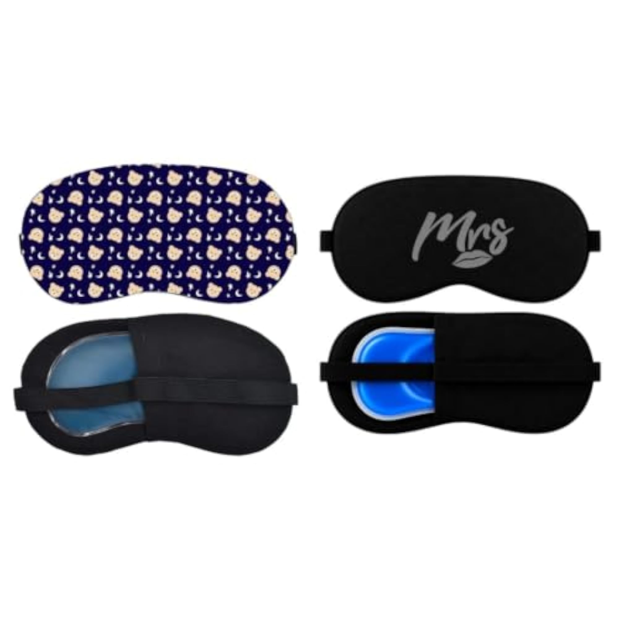 Sleeping Eye Mask, Combo Pack of 2 with Elastic Strap