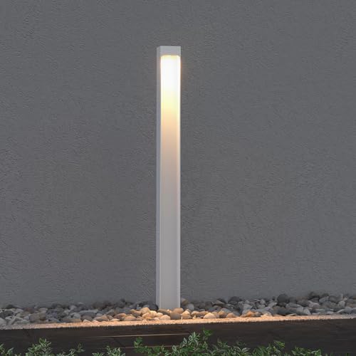 Mai & Mai Lampione da Giardino 3000K, Luminoso da Giardino IP65 Paletti Esterni Led 6X6X80cm in Alluminio per Giardini, Parchi, Aree Residenziali e Ingressi BaldersLights, Sabbia bianco