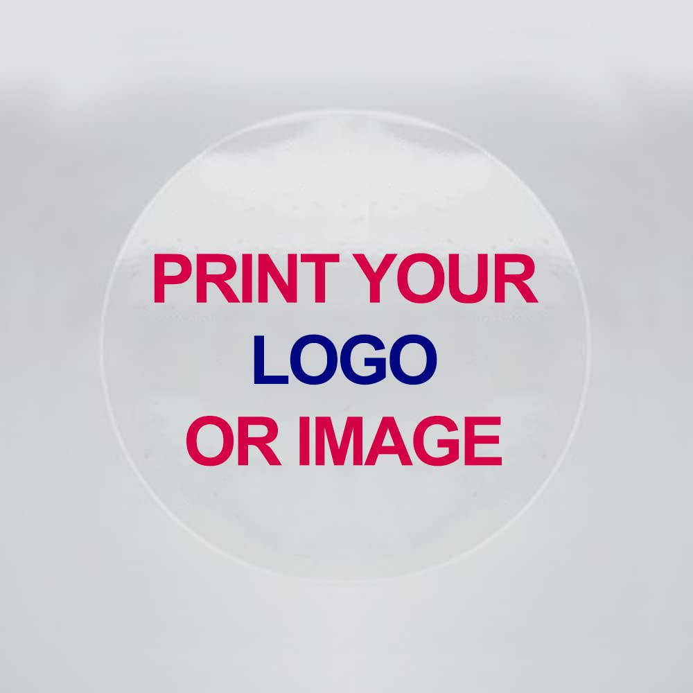Packwith® Personalised Labels (50 mm) Round Customised Stickers Waterproof Glossy & Transparent for Small Business, Multi Purpose and Parties