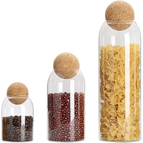 iKneonei Glas Vorratsglas 3-Set mit Deckel Cover
