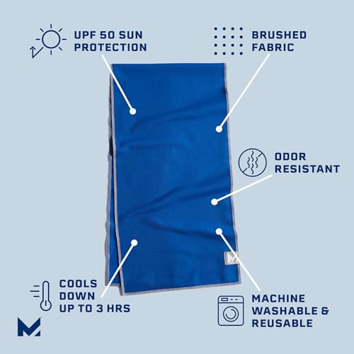 MISSION Max Plus Cooling Towel- Soft, Durable Microfiber – Cools Up to 3 Hours – UPF 50 Sun Protection – Machine Washable