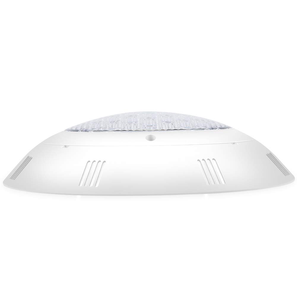 CHICIRIS Poolleuchte, ABS-LED-Unterwasserleuchte, 18 W, Wechselstrom, 12 V, mit 7-Farben-RGB-Fernbedienung, IP68, mit Harz Gefüllt, für Schwimmbad, Brunnen, Teich, Außendekoration