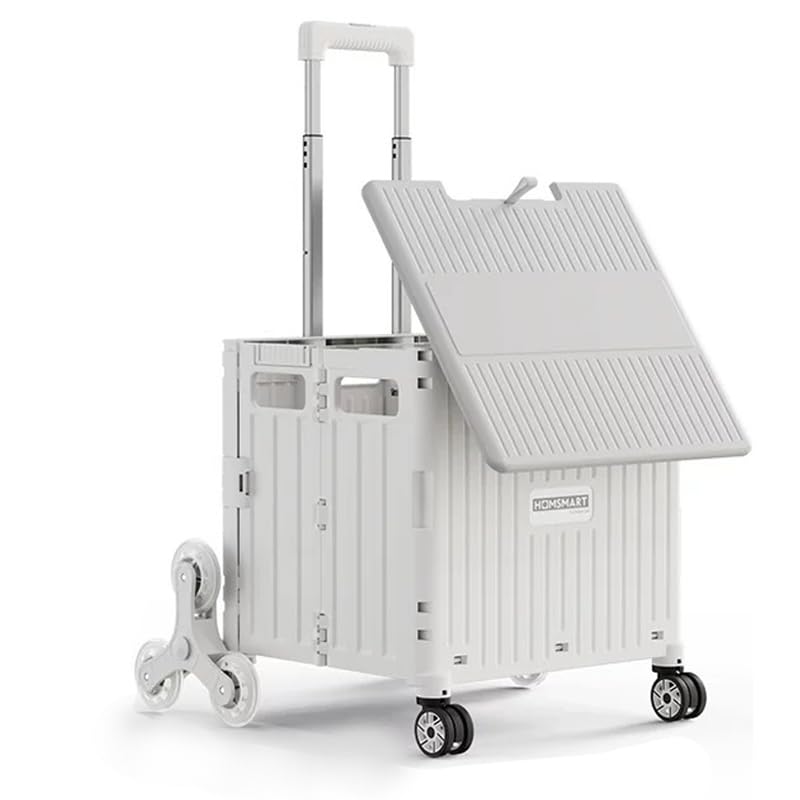 折りたたみ式ショッピングカート, 静音キャスター，8輪キャスター, 65L大容量, カップホルダー付き, 100x40x54cm, (アイボリー色, 8輪)