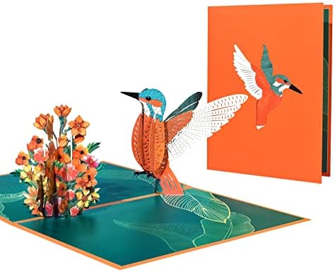 GREETING ART Hummingbird Pop Up Card,3D Greeting Card, Cards for Mom, Dad Wife Friends Colleague,Birthday Mothers Day Fathers Day Anniversary Thank You Greeting Card, All Occasions