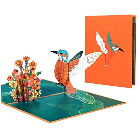 GREETING ART Hummingbird Pop Up Card,3D Greeting Card, Cards for Mom, Dad Wife Friends Colleague,Birthday Mothers Day Fathers Day Anniversary Thank You Greeting Card, All Occasions Cover