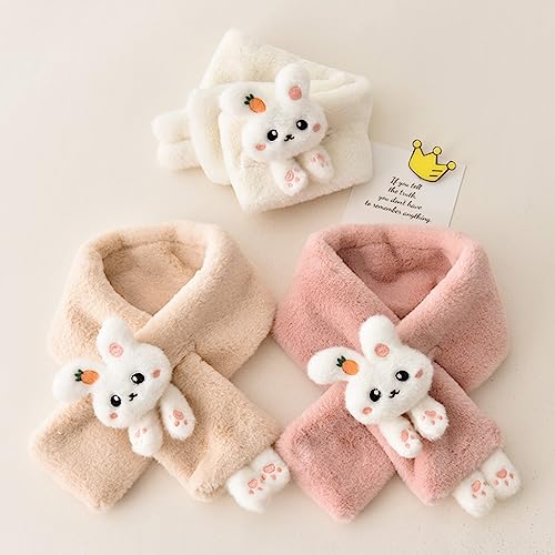 Windproof Toddler Furry Plush Neckerchief Warm Bib Bunny Scarf Plush Scarfs4