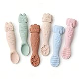 Baby Spoons Set 6 Pack Silicone Baby Pre Spoons for Infants, BPA Free Soft Tip Infant Spoon Baby Led Weaning Spoon for Self Feeding Teething Spoon Toddler Feeding Utensils ROCCED