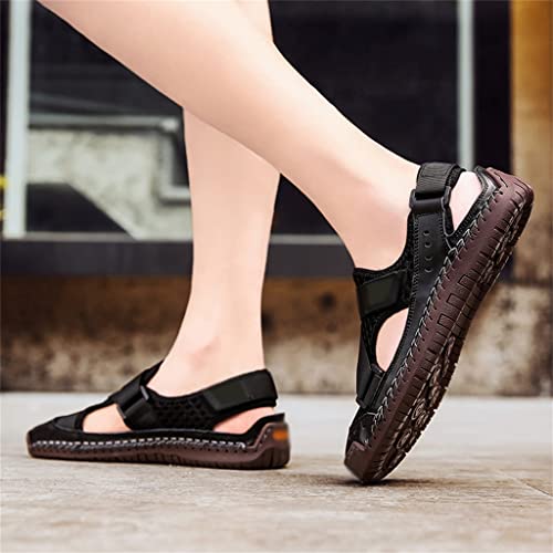 Mens Sandals Mesh Deck Beach Sandals Fisherman Shoes for Men Outdoor Handmade Men Shoes(42)4