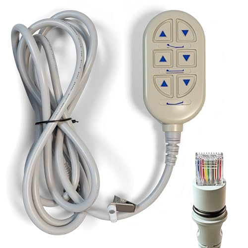 1115290 for Invacare Bed Remote Fit for Invacare Full Electric Bed 5410IVC 5490IVC 6-Button Bed Hand Control Pendant With 6 way 10-Pin Phone Style Connector Hospital Bed Remote Rart 3-Year Warr-anty