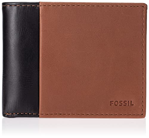 Photo de Fossil Portefeuille pour hommes Ward, Portefeuille en cuir noir 11,43 cm L x 1,9 cm l x 8,89 cm H ML3918001
