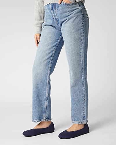 Arromic Navy Blue Flats Shoes for Women, Washable Round Toe Knit Ballet Flats Shoes with Arch Support and Comfortable Heel Cushions, Soft Slip on Dressy Shoes for Business Casual, Office, Work3