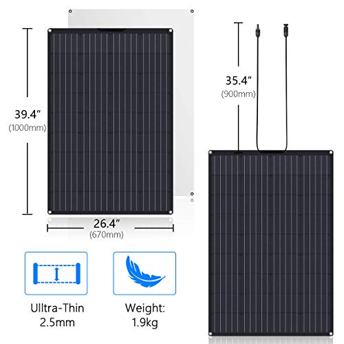ETFE 100Watt Flexible Solar Panel 12 Volt Ultra Lightweight Semi