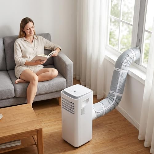 Image of Tlswshsy Oxford Cloth Air Conditioner Hose Cover, Insulated AC Hose Sleeve with 4 Adjustable Buckles, Portable Air Conditioner Exhaust Wrap for 5''-5.9 inch Diameter Exhaust Duct Vent (Light Gray)