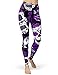 sissycos Women's Retro Printed Sugar Skull Pattern Ankle Length Elastic Tights Leggings (Medium, Purple)