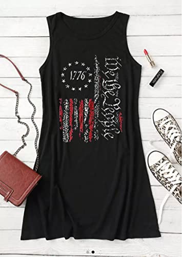 Image of Sun Salt Sand Coconut Tree Sleeveless Mini Dress Women Casual Summer Beach Vacation Dress Workout Tank Dress