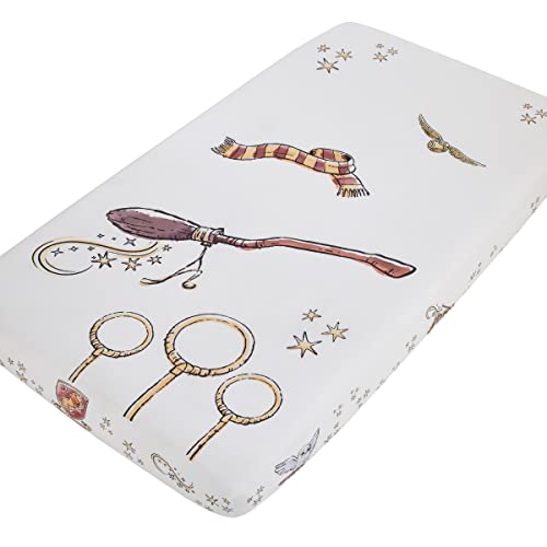 Image of Warner Brothers Harry Potter Magical Moments White and Gold Photo Op Fitted Crib Sheet