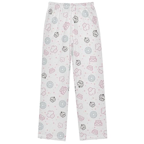 Boy's Pants Cake Bakery Logo Design Jogger Pants Elastic Waist Long Bottoms Trousers with Pockets 6-14 Years - Main Image