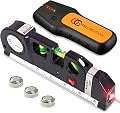 Ofircreation 3-in-1 Laser Level 3.5mV w/Built-In Measuring Tape | Multipurpose Woodworking, Contractor Tool | Imperial & Metric Measurements | Vertical & Horizontal Use | Picture Hanger Tool