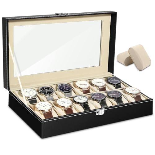 Estojo Caixa para 12 Relógios, Porta Relogio, Porta Relogio Masculino, Caixa de Relogio, Caixa para Relogio, Caixa Relogio