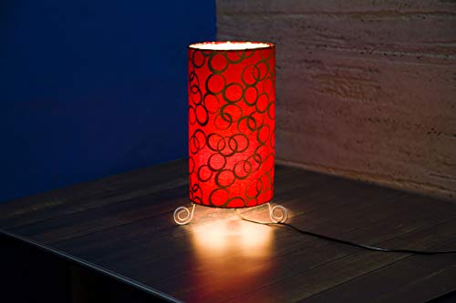 Image of Tucasa Printed Classic Circular Drum Table Lamp