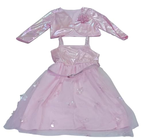 Girls Pink Princess Party Dress with Shimmer Bolero Jacket | Elegant Birthday Dress | Wedding-picture-32