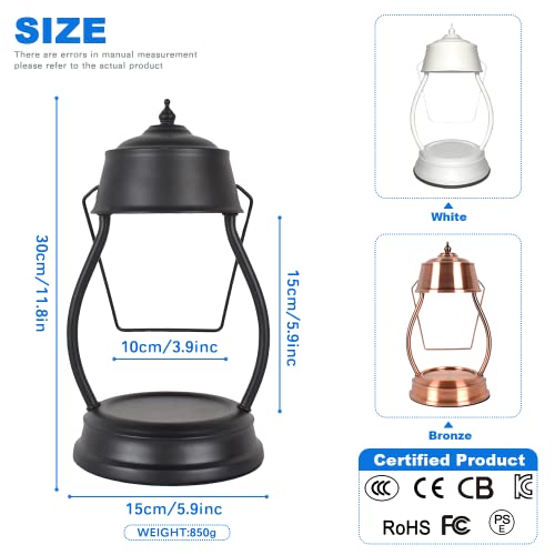 Candle Warmer Lamp No Flame Electric Candle Wax Melting Lamp, Vintage Wax Warmer Lamp For Scented Wax Melts Dimmable Brightness Candle Melter For Yankee Candle (Black) #TOP3