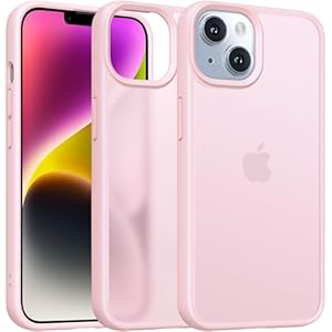 Alphex Shockproof for iPhone 14 Case 12FT Military Grade Drop Protection, Silky & Non-Greasy Feel, Pocket Friendly, Thin Slim Phone Cover for Men Women 6.1 Inch – Pink