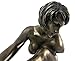 US Bronzed Finish Nude Woman Stretching Statue Art