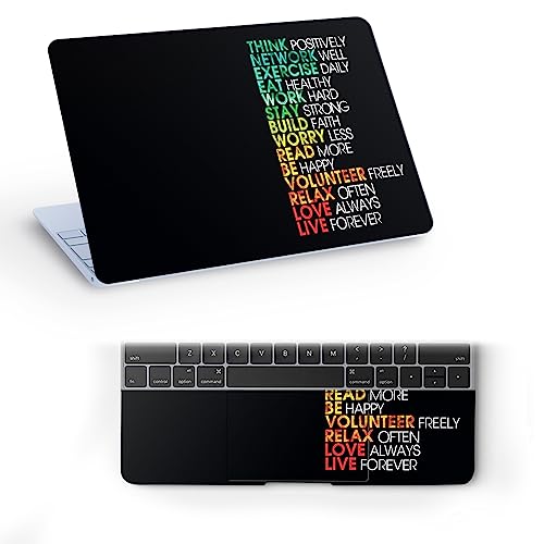 Galaxsia Think Positively Quoto Top+Wrist Pad Vinyl Laptop Skin/Sticker/Cover for 14 Inches Laptops Laminated-Removable-HD Quality Compatible for Hp-Dell-Sony-Lenovo-Asus etc.(13.8x9.6 Inches)