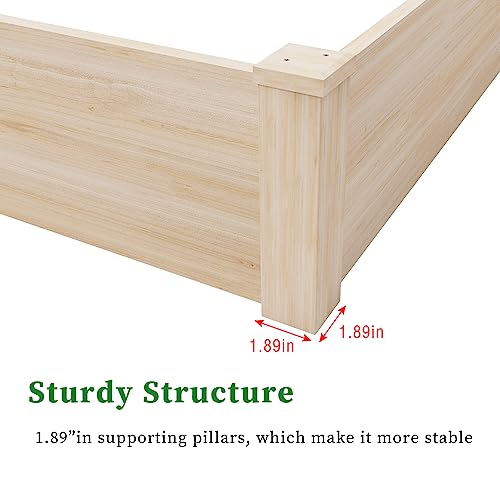 Tiuekes Wooden Raised Bed, Square Outdoor Wooden Planter For Vegetable Flower Herb, Garden Bed Planter Box Kit For Backyard Gardening Balcony Patio Lawn (48”L, Natural Wood) #TOP2