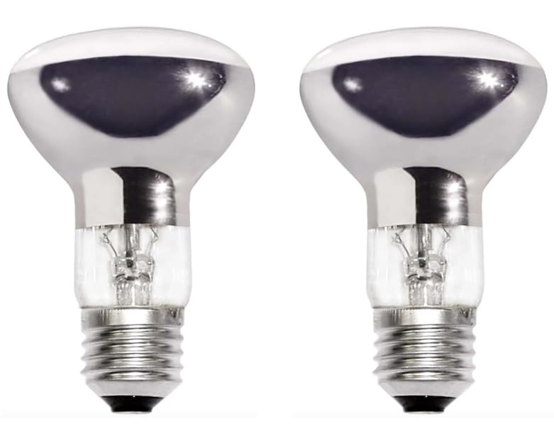 2 Pack R63 46W=60W ES E27 Reflector Bulbs, 100% Dimmable, 2800K Warm White, AC 220-240V, Edison Screw, for Wall Lights, Ceiling Pendants and Clusters 63mm Dia
